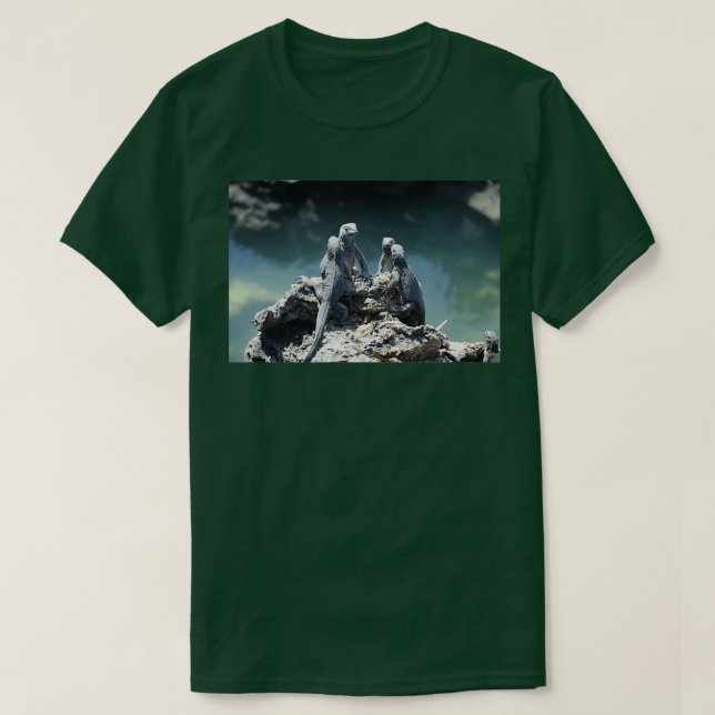 Four Water Iguanas on the Galapagos Islands T-Shirt (Design Front)