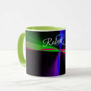 Four-Way Wave Geometric Coffee Mug