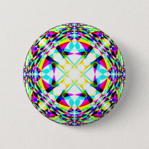 Four way window pane 6 cm round badge
