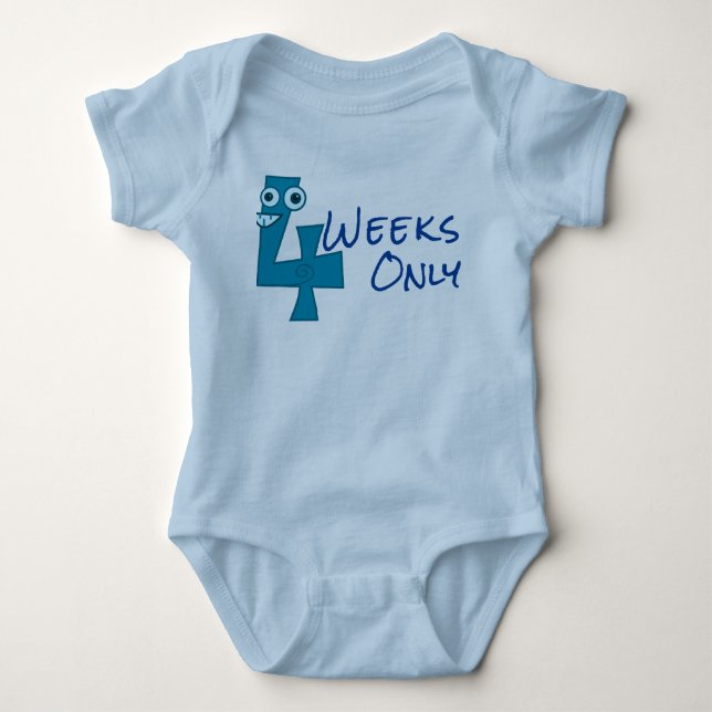  Four weeks  Baby Bodysuit (Front)