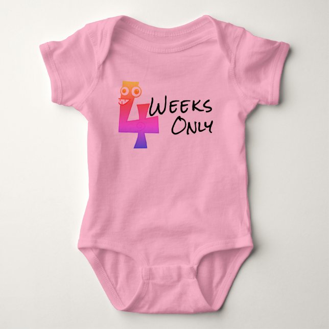  Four weeks  Baby Bodysuit (Front)