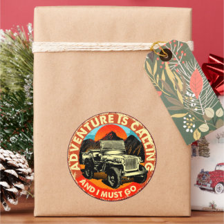 Four Wheel Drive Adventure Is Calling And I Must Classic Round Sticker