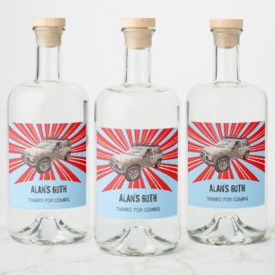 Four-wheel Drive Liquor Bottle Label