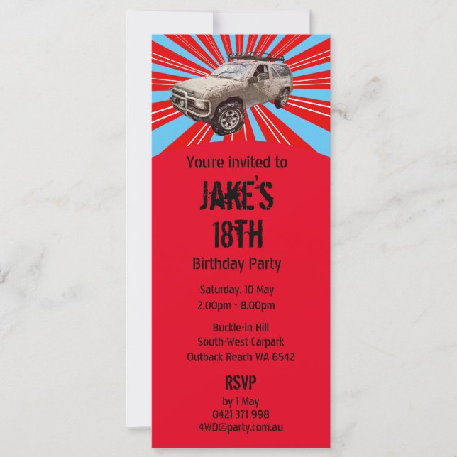 Four-wheel Driving Invitation (Front)