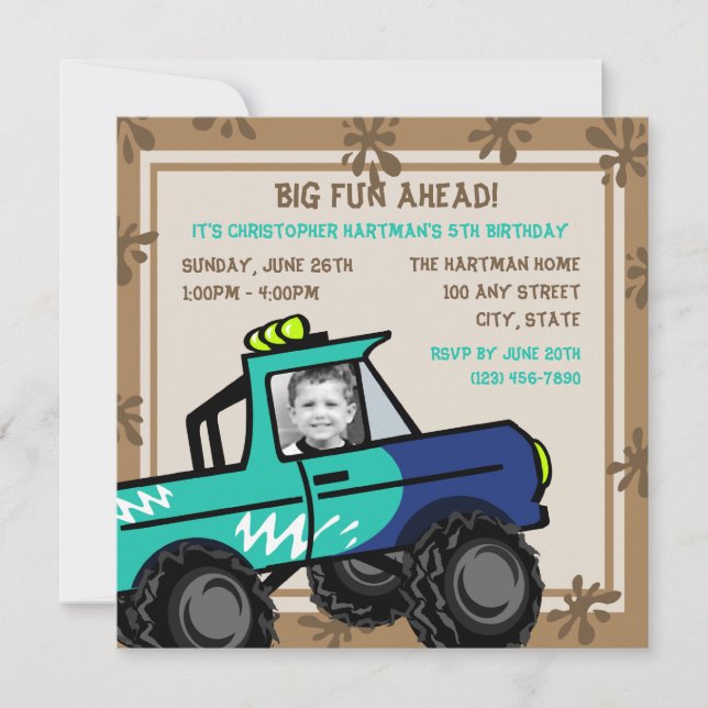 Four Wheel Fun/ Birthday Invitation (Front)
