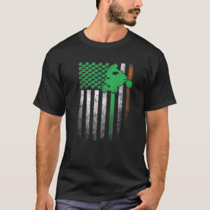 Four Wheeler ATV Irish American Flag St. Patrick's T-Shirt