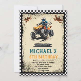 Four wheeler birthday invitation