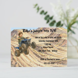 Four Wheeler Birthday Party Digital Download Invitation