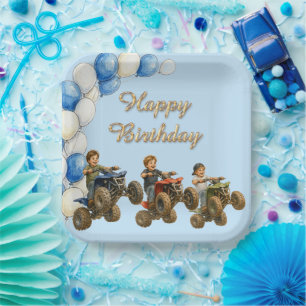 Four Wheeler Birthday Party Digital Download Paper Plate