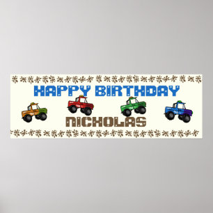 Four Wheeling Truck Birthday Sign