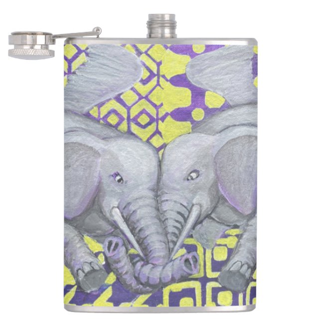 Four Wings-Elephants- Hip Flask (Opened)