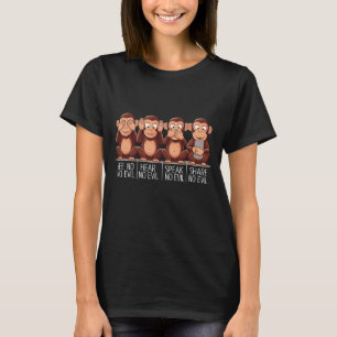 Four Wise Monkeys: A Modern Twist 🐒📱 T-Shirt