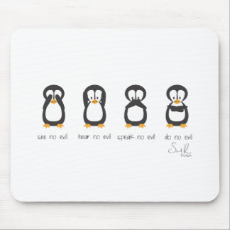four wise penguins mouse pad