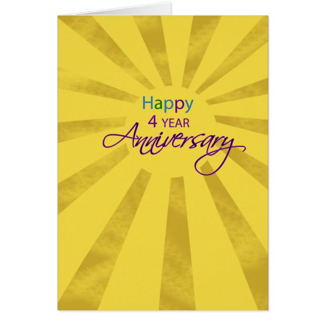 Four Year Employee Business Anniversary Sun (Front)