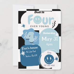 Four year old boys birthday invitation