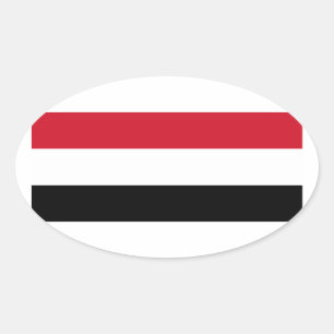 FOUR Yemen Flag Oval Sticker