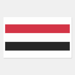 FOUR Yemen National Flag Rectangular Sticker