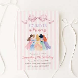 Fourever a Princess Birthday Party Invitation 