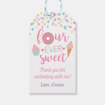 Fourever Sweet Birthday Party Gift Tag