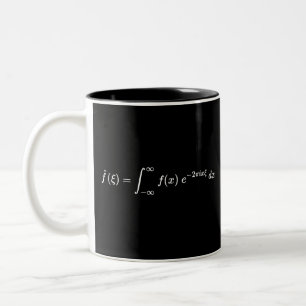 fourier transform equation, math basics Two-Tone coffee mug