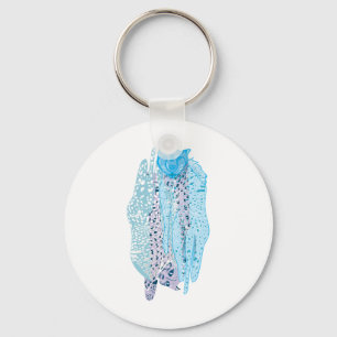 Fours Leopard Blue And Purple Medley Pattern Overs Key Ring