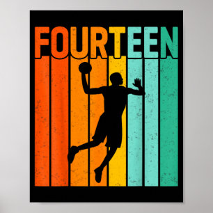 Fourteen birthday basketball player 14 years old poster