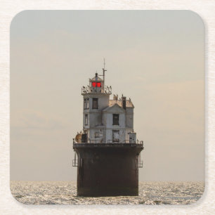 Fourteen Foot Bank Lighthouse Square Paper Coaster