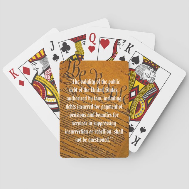 Fourteenth Amendment Public Debt Playing Cards (Back)