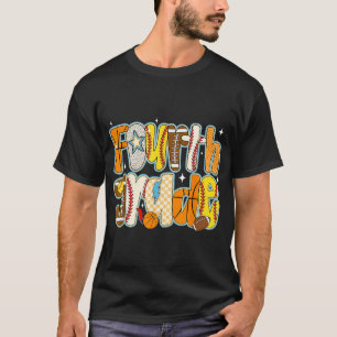 Fourth 4th Grade Boy Baseball Basketball Football  T-Shirt