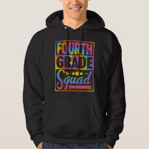 Fourth 4th Grade Squad Tie Dye Back To School Hoodie