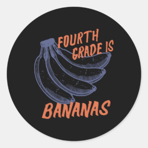 Fourth 4th Grade Teacher Bananas Teacher Kids Back Classic Round Sticker