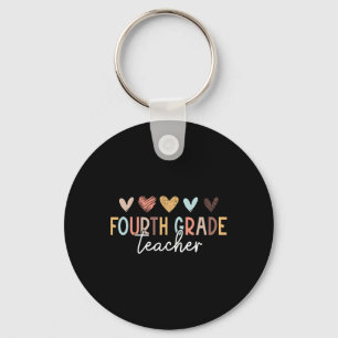 Fourth 4th Grade Teacher First Day of School Back  Key Ring