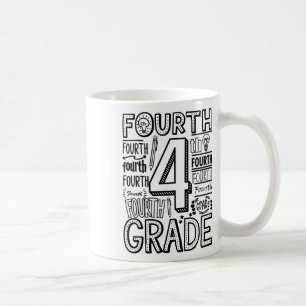 Fourth 4th Grade Typography Back To School Coffee Mug