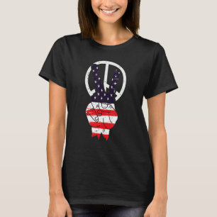 Fourth 4th Of July American Flag Peace 4 T-Shirt
