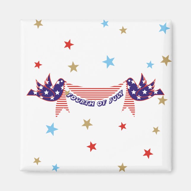 Fourth 4th Of July Refrigerator Magnets (Front)