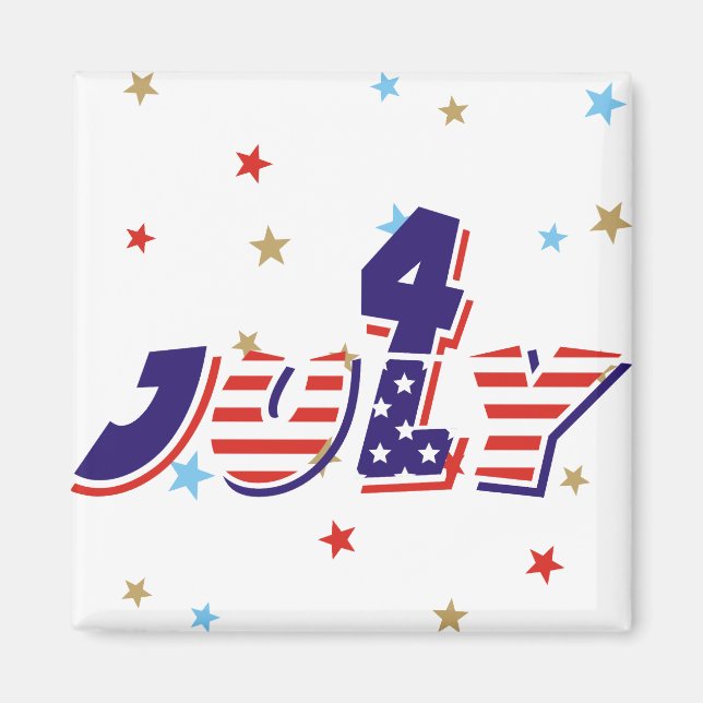 Fourth 4th Of July Refrigerator Magnets (Front)