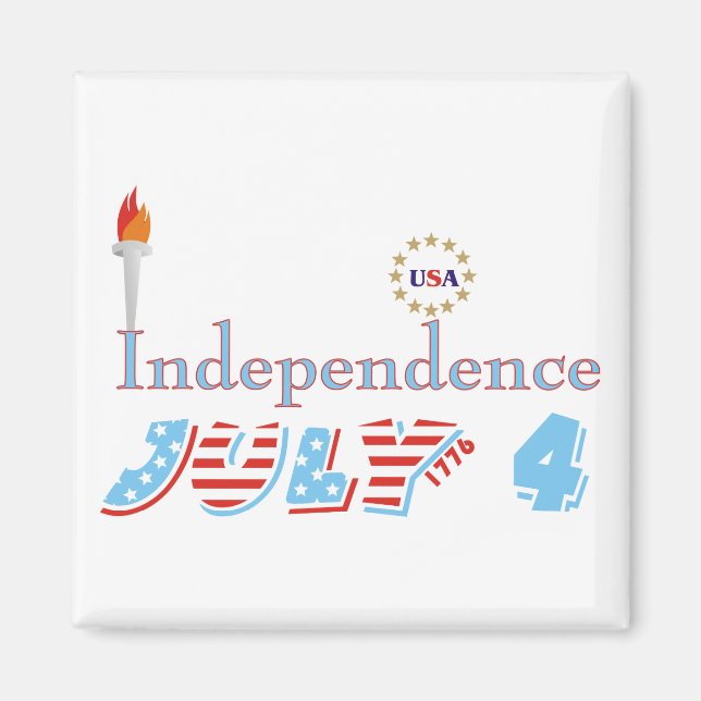 Fourth 4th Of July Refrigerator Magnets (Front)