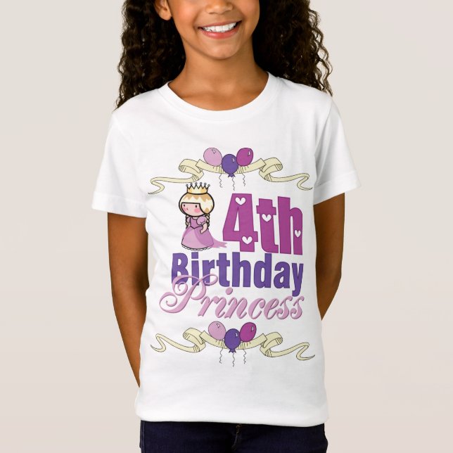 Fourth Birthday Princess T-Shirt (Front)