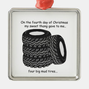 Fourth Day Redneck Christmas Metal Tree Decoration