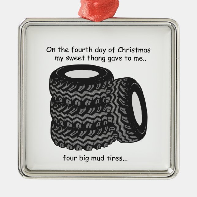 Fourth Day Redneck Christmas Metal Tree Decoration (Front)