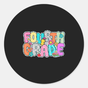 Fourth Grade 4th Dream Team Back To School Dalmati Classic Round Sticker
