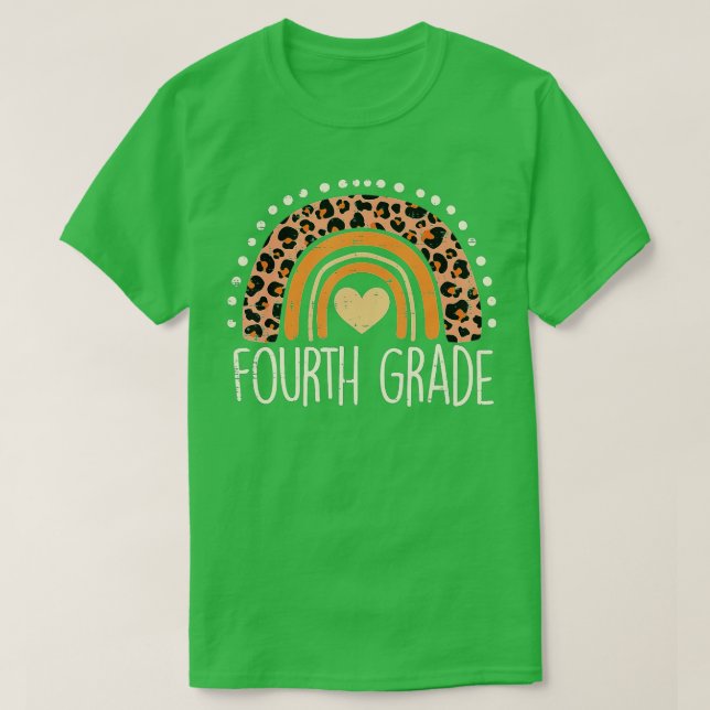 Fourth Grade 4th Rainbow First Day Of School Teach T-Shirt (Design Front)