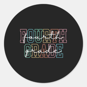 Fourth Grade Back To School Retro First Day Of 4th Classic Round Sticker