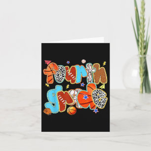 Fourth Grade Baseball Basketball Football Sports B Card