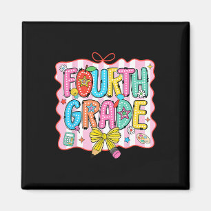 Fourth Grade Coquette Pencil Bow Ck To School Teac Magnet
