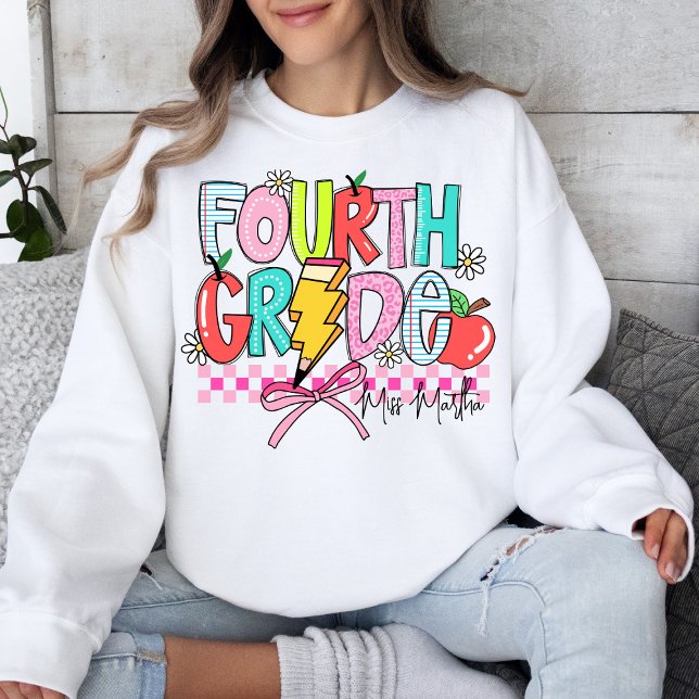 Fourth Grade Cute School Teacher Back to School Sweatshirt (Creator Uploaded)