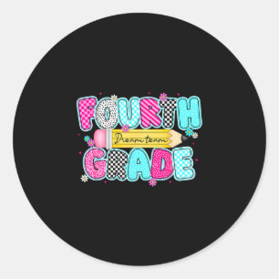 Fourth grade dream team back to school first day classic round sticker