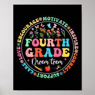 Fourth Grade Dream Team Back To School Teacher Lov Poster
