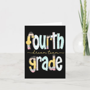 Fourth Grade Dream Team Pencil Back To School Boys Card