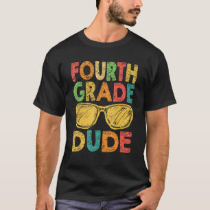 Fourth Grade Dude Retro Vintage Back To School 4th T-Shirt